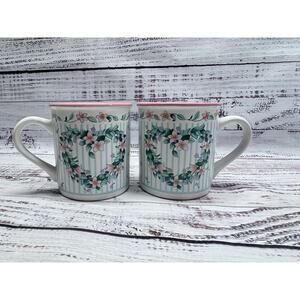 Floral Heart PAPEL coffee mug set- pastel pink VINTAGE GRANDMACORE